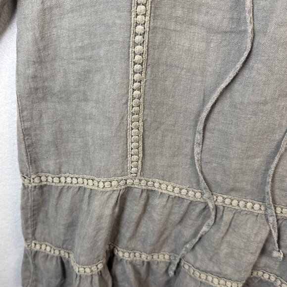 Rosemarine 100% Linen Midi Dress Womens Size‎ M Coastal Lagenlook Made in Italy - Picture 3 of 11